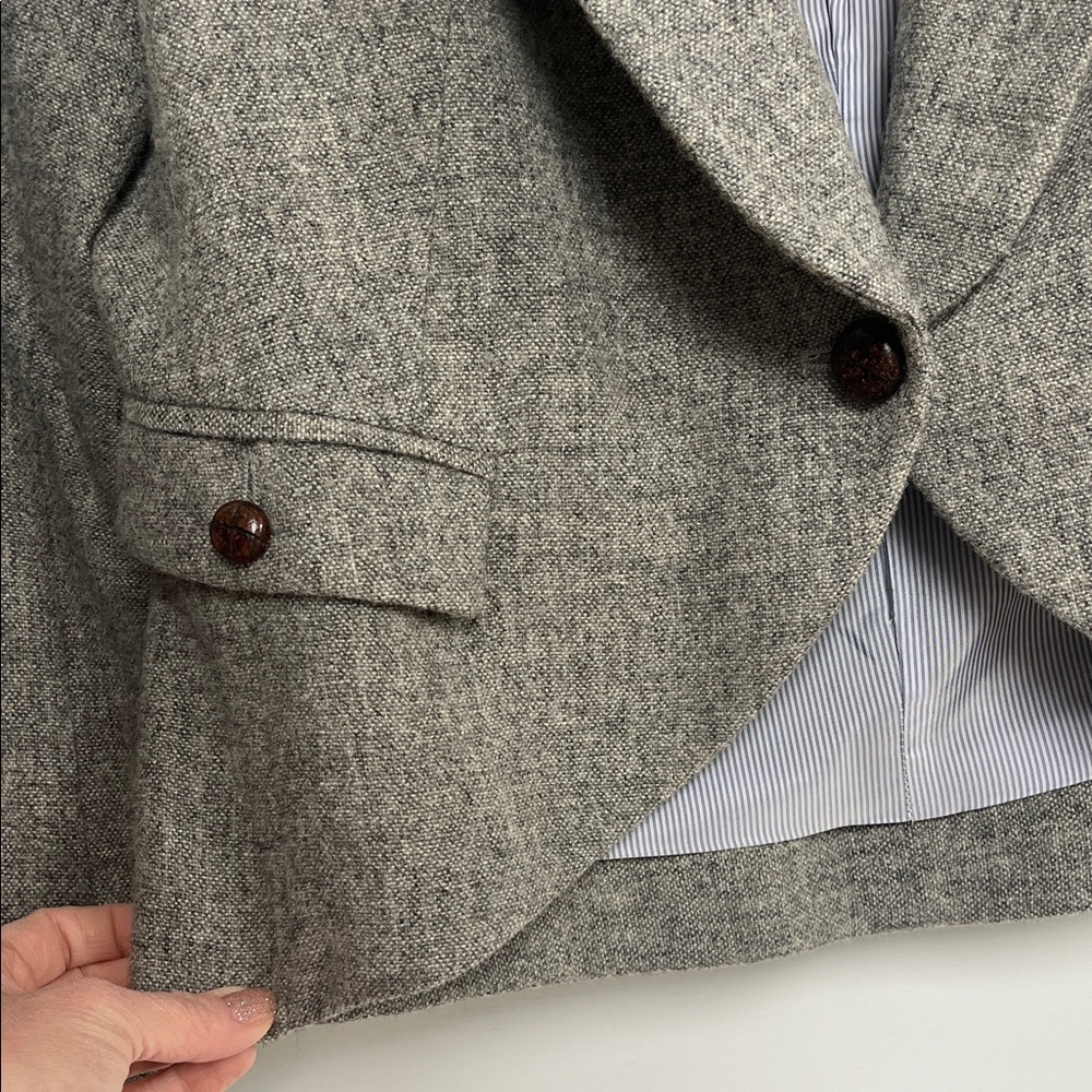 Band Of Outsiders Charcoal Women's Blazer (Missing Faux Fur Collar). Size 3. - Picture 7 of 9